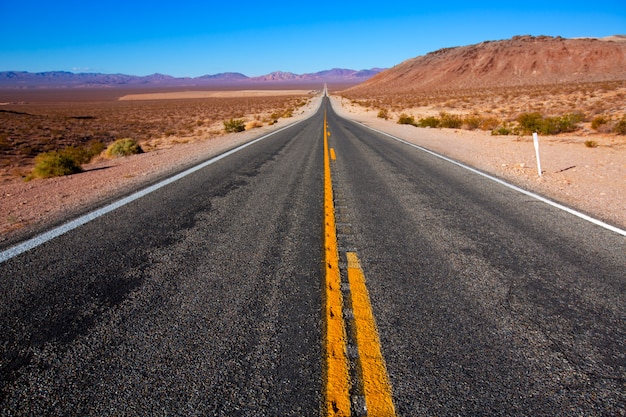 Never ending road to Death Valley California