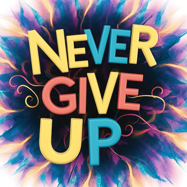 Photo never give up tshirt design motivational quote illustartiontypographybannerposter