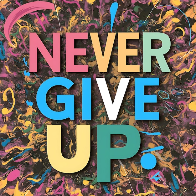 Photo never give up tshirt design motivational quote illustartiontypographybannerposter