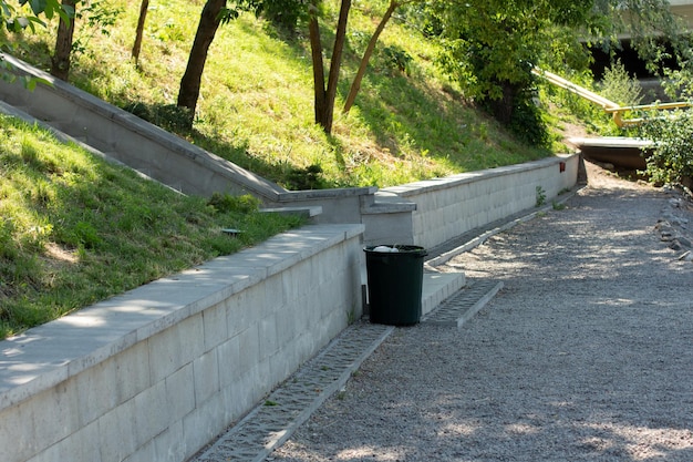 New alley in the park made of stone