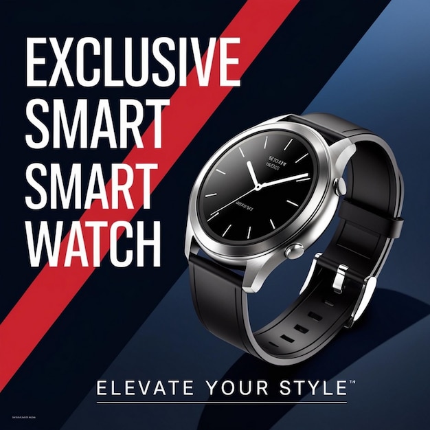 Photo new arrival classic smart watch social media banner post design template for selling generative ai