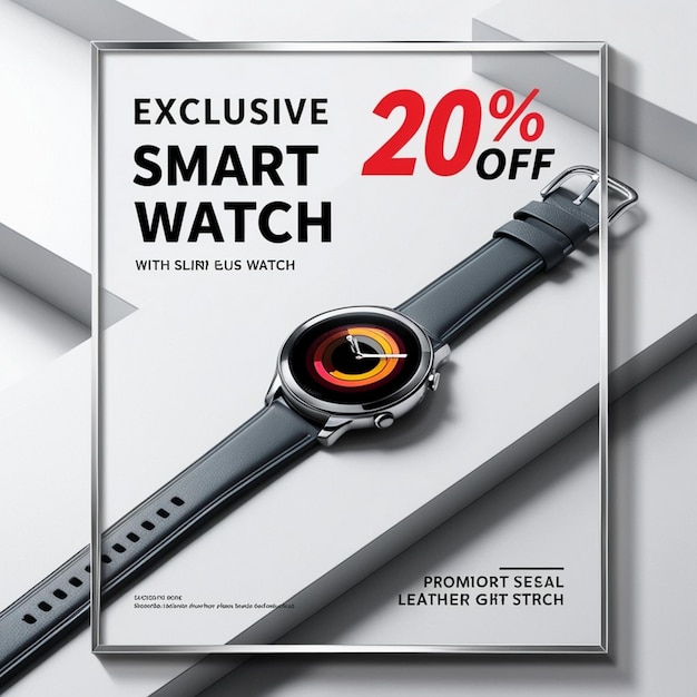 Photo new arrival classic smart watch social media banner post design template for selling generative ai