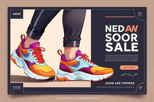 Photo new arrival shoes sale for social media post banner template or square flyer instagram post