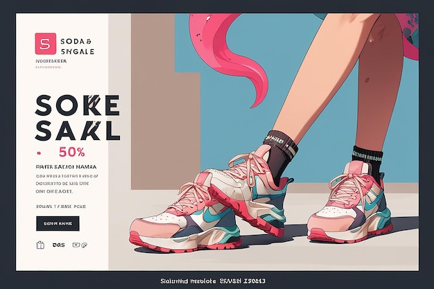 Photo new arrival shoes sale for social media post banner template or square flyer instagram post