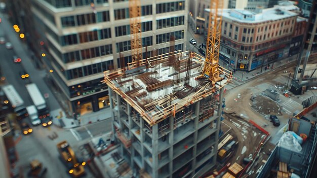 A New Building Is Being Built Using Tower Crane