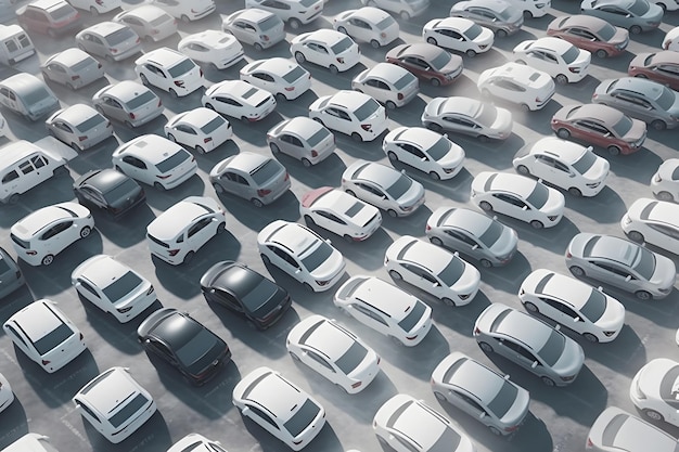 New cars stock for sale at dealership prepared Neural network AI generated