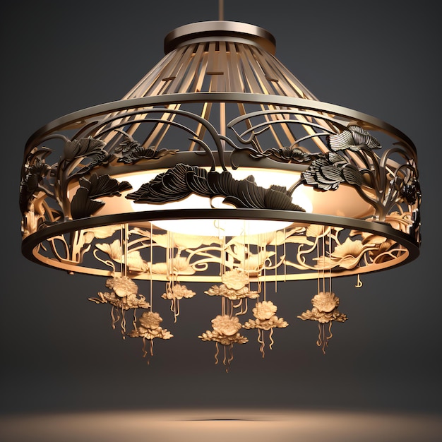 New Chinese Decoration Style Modern Style Metallic Light Fixtures