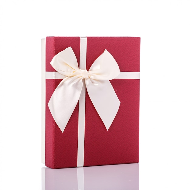 New color gift box with ribbon.