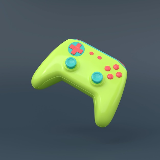 New colorful joystick on a dark background3D illustration