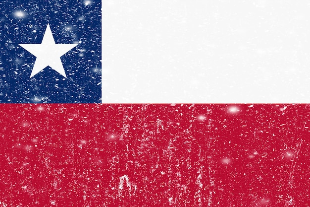 New concept Chile flag White messy wall stucco texture background Chile flag paint Chile flag