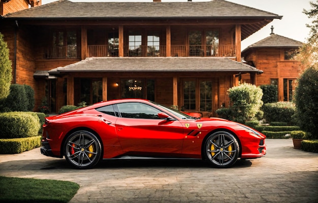 New Ferrari in front of a house 0 1