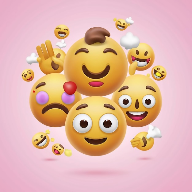 New Global Emoji Day 3D Banner Background Celebrate World Emoji Day by showcasing a collection