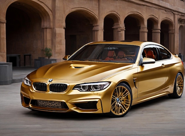 new Golden color BMW car