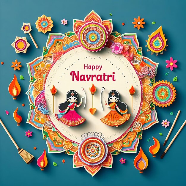 Photo new illustration happy navratri