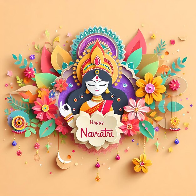 Photo new illustration happy navratri