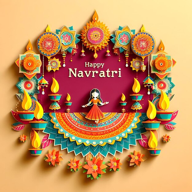 Photo new illustration happy navratri