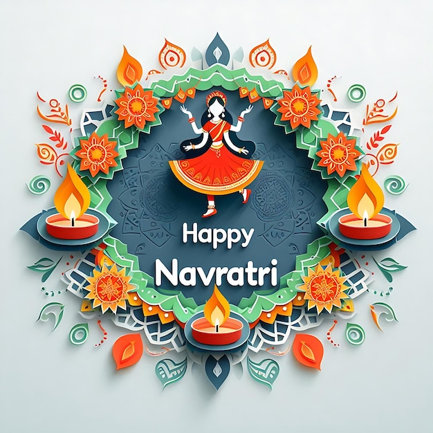 Photo new illustration happy navratri