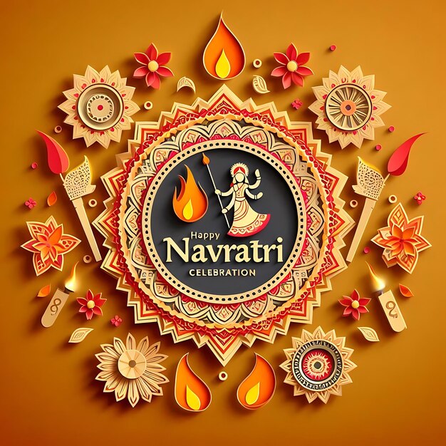 Photo new illustration happy navratri