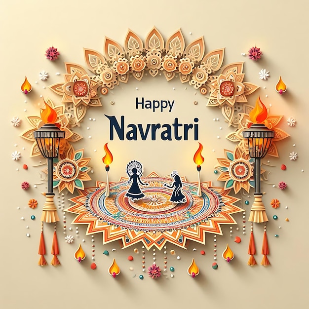 Photo new illustration happy navratri