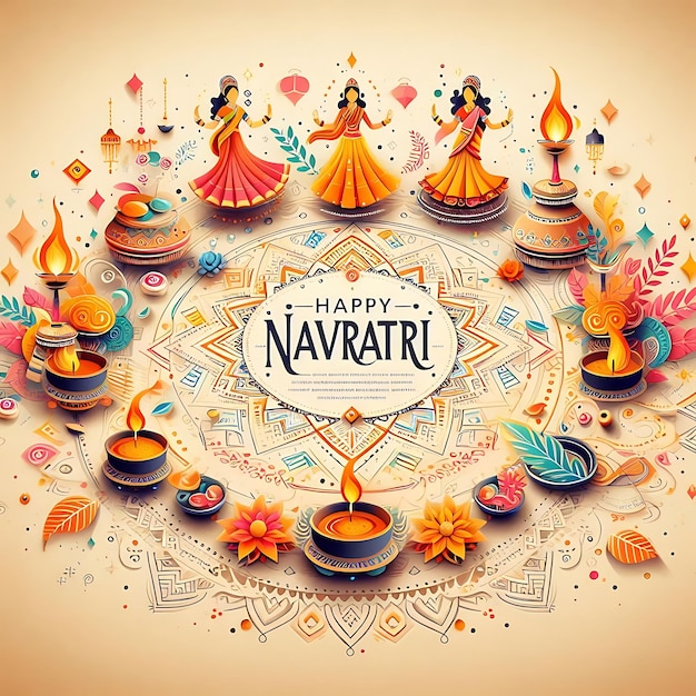 new illustration happy navratri