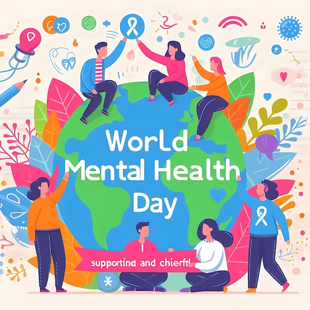 Photo new illustration world mental health day