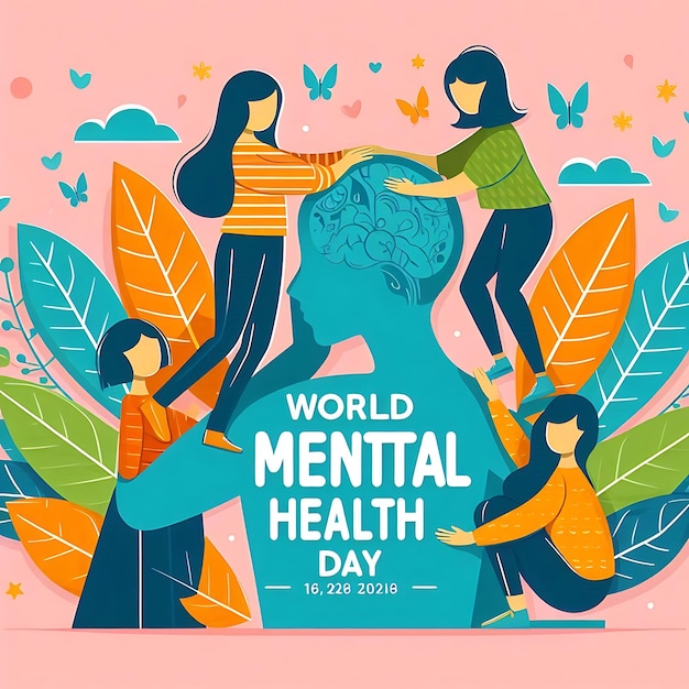 Photo new illustration world mental health day