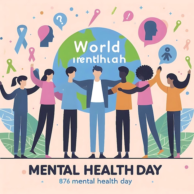 Photo new illustration world mental health day