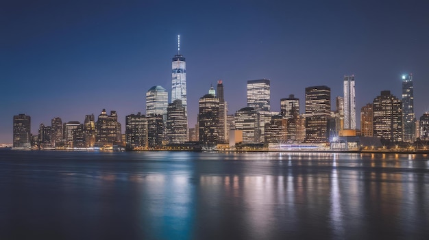 New jersey skyline from new york city manhattan downtown