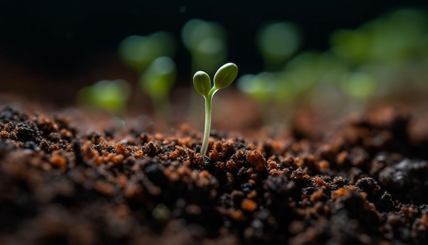 New life sprouts from wet soil thriving generated by AI