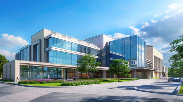 Photo new modern private hospital building outside