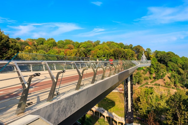 New pedestriancycling bridge over the Vladimir Descent in Kiev Ukraine