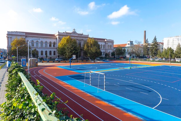 New Running track red and blue