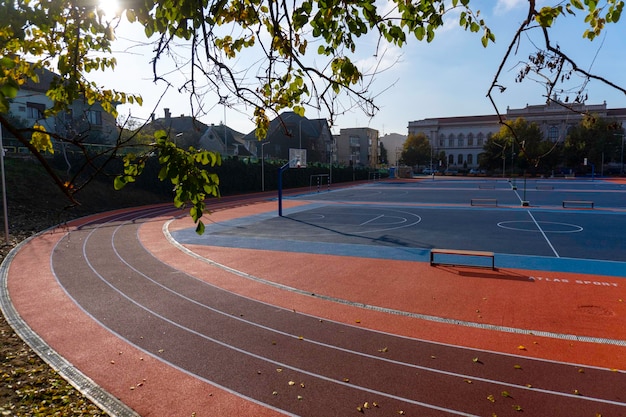 New Running track red and blue