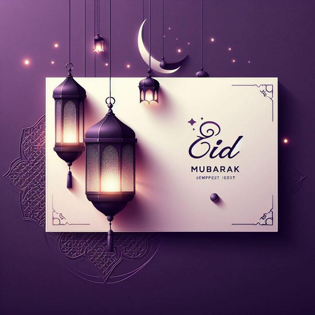 Photo new style poster eid mubarak card design