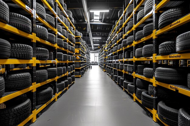 Photo a new tire storage warehouse