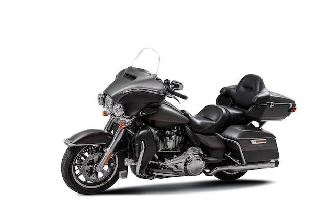 New touring motorcycle for comfortable trips on a white background