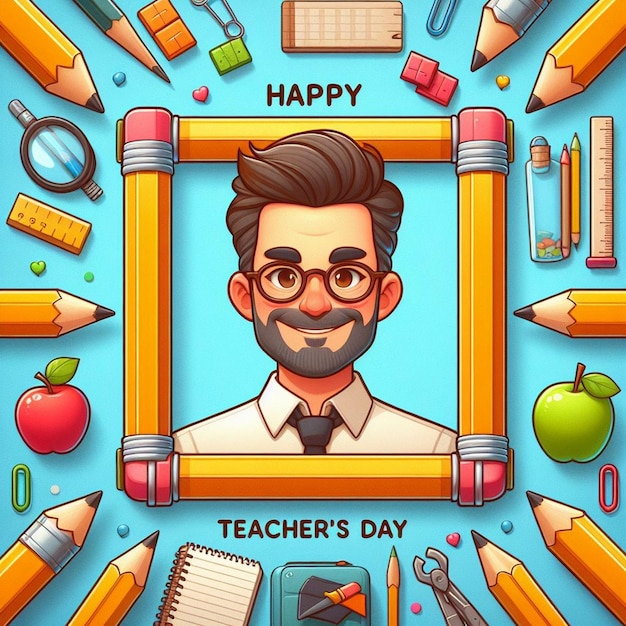 New World Teacher Day background Teacher Day greetings and Teacher Day post