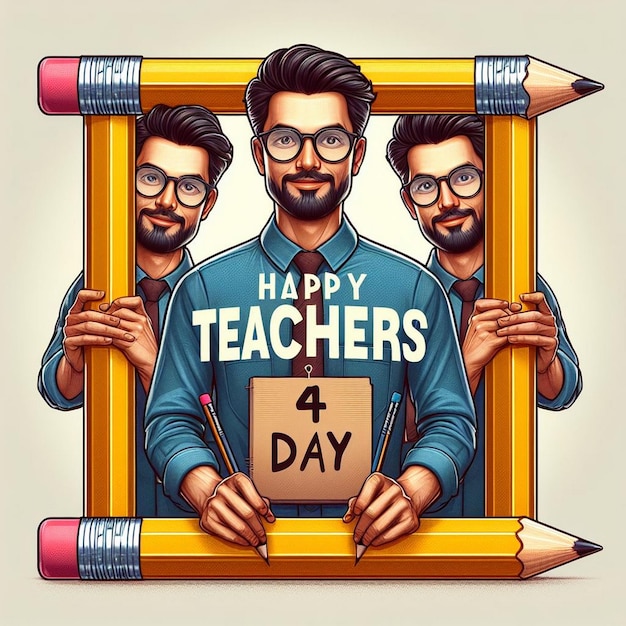 New World Teacher Day background Teacher Day greetings and Teacher Day post