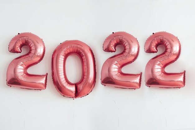 New Year 2022 Inflatable Figures Numbers balloons. Celebration, holiday.