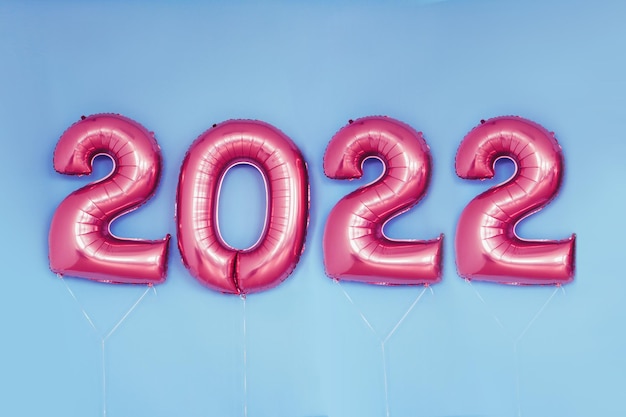 New Year 2022 Inflatable Figures Numbers balloons. Celebration, holiday.