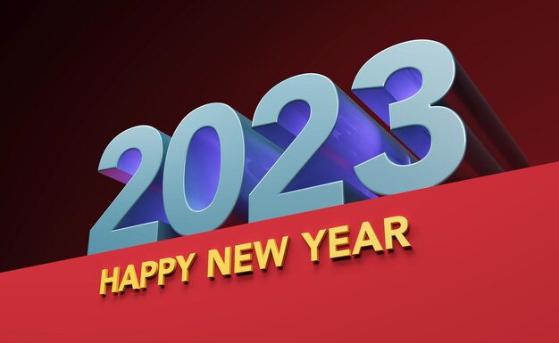 New Year 2023 Creative Design Concept - 3D Rendered Image