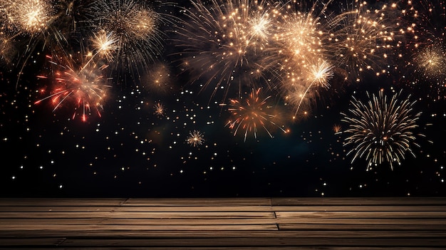 New Year 2024 Fireworks Party Background