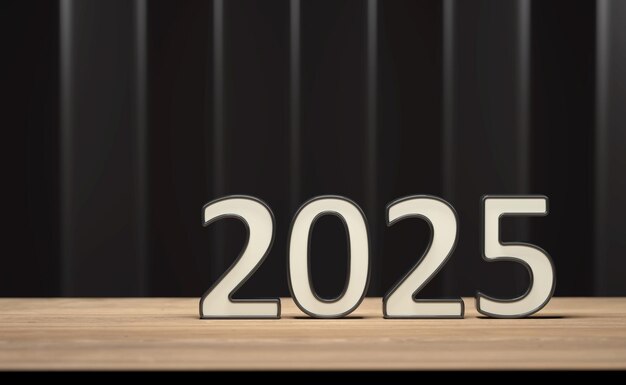 New Year 2025 Creative Design Concept 3D Rendered Image