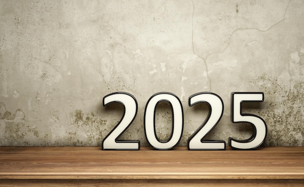 New Year 2025 Creative Design Concept 3D Rendered Image