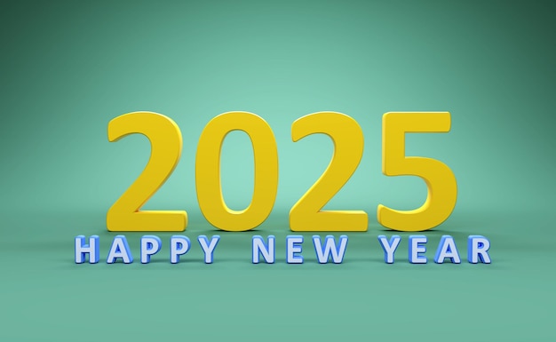 New Year 2025 Creative Design Concept 3D Rendered Image