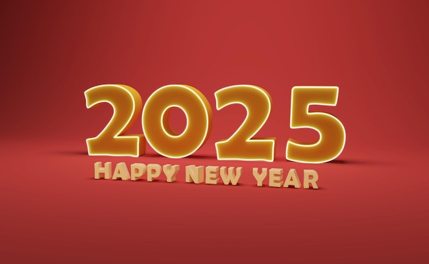 New Year 2025 Creative Design Concept 3D Rendered Image