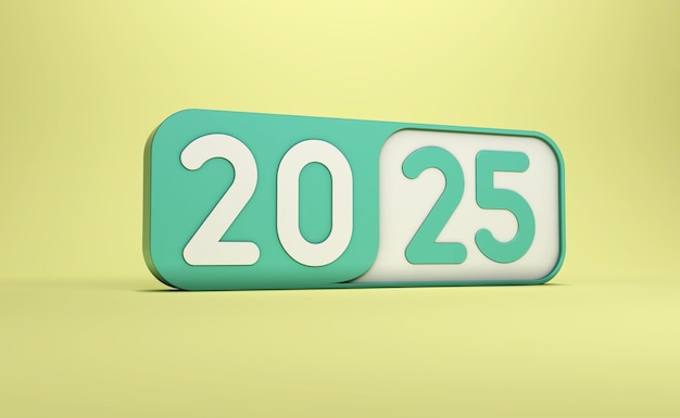 New Year 2025 Creative Design Concept 3D Rendered Image