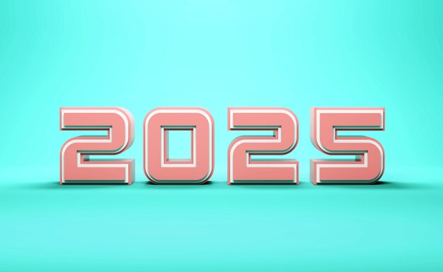 New Year 2025 Creative Design Concept 3D Rendered Image