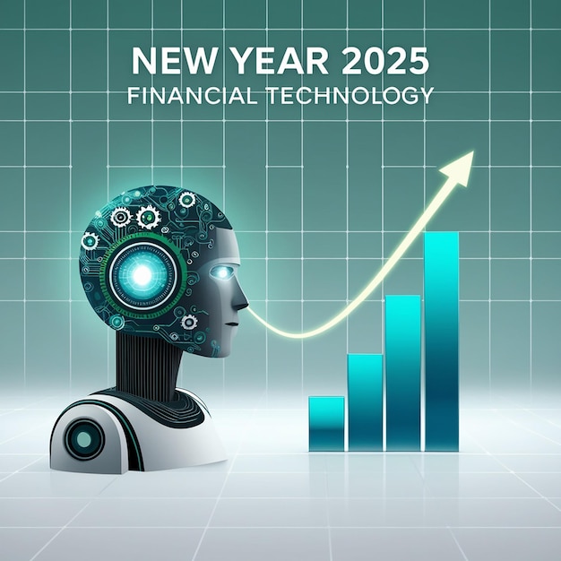 Photo new year 2025 financial technology is changing business artificial intelligence and digital