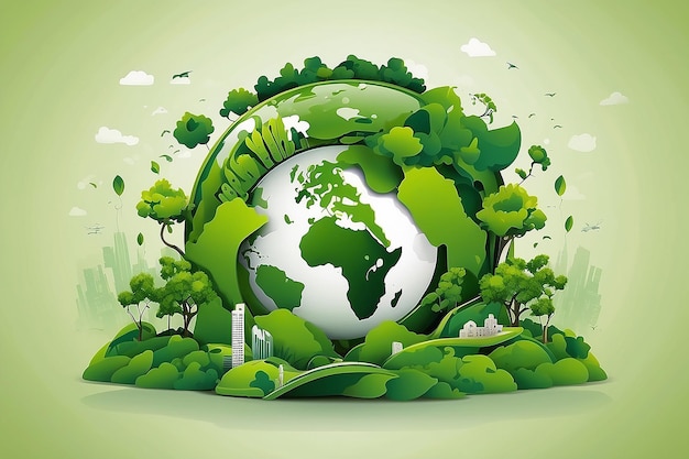 New year 2025 Green Eco friendly Sustainability planning concept and World environmental